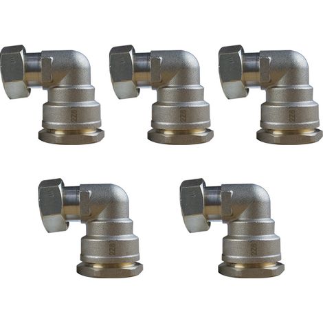 Lot de 5 Coudes laiton droit PEHD Ø25 Femelle écrou libre 3/4" (20/27) - ACS 16 Bars - Arco (1/4)