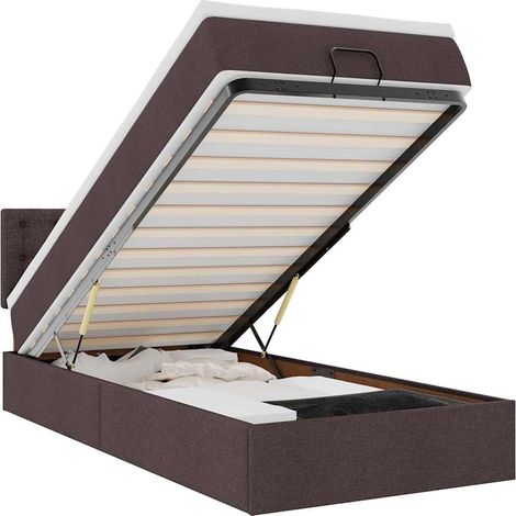 Maison Exclusive - Ottoman-Bett mit Matratze & LEDs Dunkelbraun 8