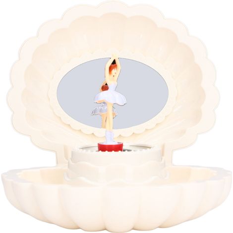 Boîte à musique rétro ballerine coquillage avec miroir, cadeau de fête classique pour filles (1/5)
