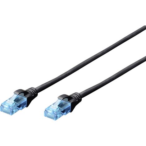 Digitus DK-1512-050/BL RJ45 Netzwerkkabel, Patchkabel CAT 5e U/UTP 5.00 m Schwarz verdrillte Paare 1