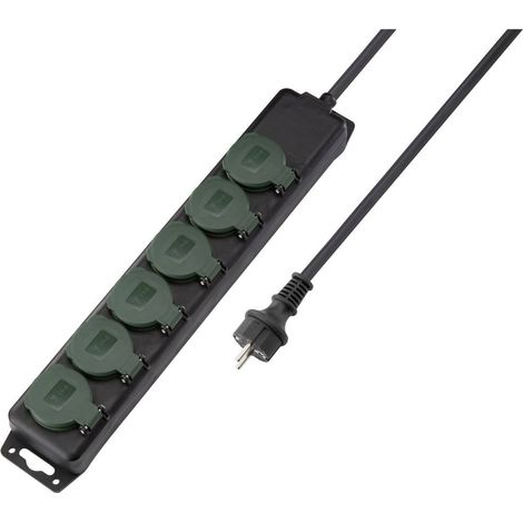 Sygonix SY-5145342 Multipresa Nero, Verde standard (semi opaco) Schuko 1 pz. (1/5)