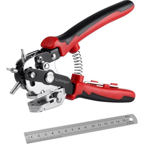 Perforadora de cuero, perforadora de cinturones de cuero, perforadora de cuero, perforadora de cuero, creador de agujeros para cinturones, perforadora de ojales profesional para tela, cinturones, cuer (1/5)