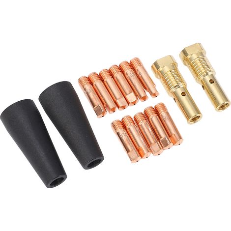 Kit de 15 buses à flux continu pour soudage MIG sans gaz, diffuseur de gaz, buse de 0,79 mm (0,031 po) pour Century FC90 80GL (1/5)