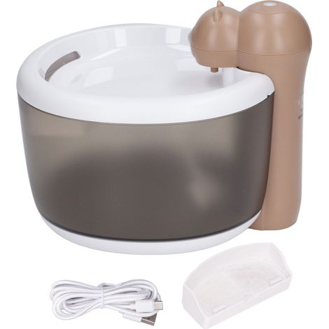 Fontaine à eau automatique pour chat avec capteur de mouvement et filtre, couleur marron (1/5)