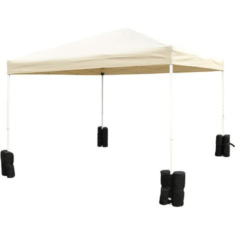 AMXCNOY Ensemble de 4 supports pour pavillons pliables et tentes de réception, robustes et noirs, idéaux pour une stabilité optimale des chapiteaux. (1/5)