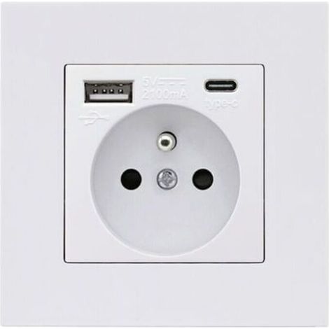 Panneau de prises françaises Type-c+USB16A Type 86, nombre de prises : 2 trous, nom-DOU (1/4)