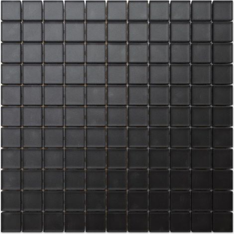 Mosaïque intérieure en verre pour salle de bain cuisine 30 x 30cm - Velvet black (1/5)