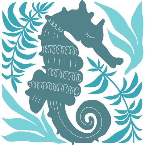 Tableau sur verre illustration hippocampe 30x30 cm - Impression sur Verre - Image HD  imprimée sur Verre - Tableau mural décoratif en verre - Finition Brillante - Fabriqué en France (1/5)