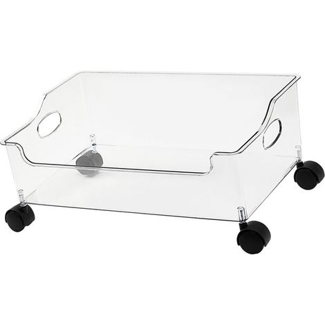 Aufbewahrungsbox mit Rollen, transparenter Kunststoff, Büro-Buchbox, Modell XX-001, großer Mehrzweck-Organizer (1/5)