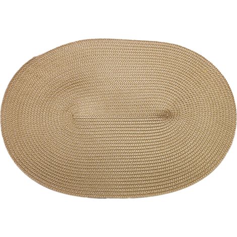 [Platzset] [Markenname] [MODELL-01] [PP-Platzset / Gewebtes Platzset] Set mit 1 gewebtem PP-Platzset, handgewebt, 30 x 45 cm, wasserdicht, hitzebeständig und rutschfest – Schwarz, Rot, Blau, Grün, Bra