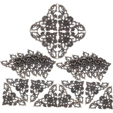 Lot de 24 protections d'angle métalliques vintage en zinc, équerres (1/5)
