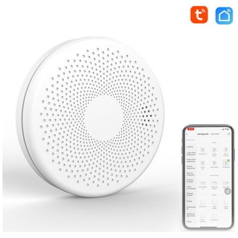 BUNTHAUS Détecteur Intelligent Tuya WiFi 2 en 1 Fumée et Monoxyde de Carbone (CO), Alarme Son et Flash - Pour Sécurité Domestique, Connecté (1/5)