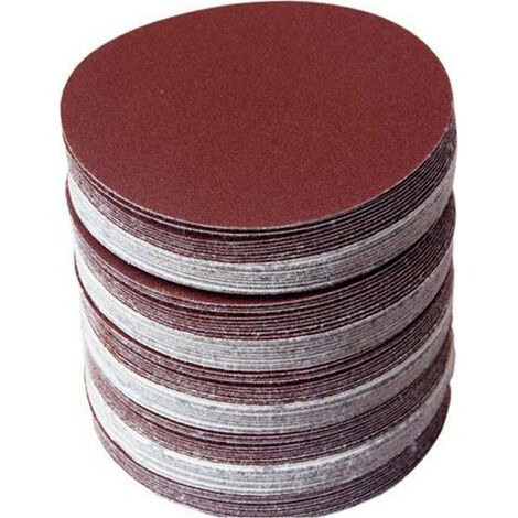 Lot de 30 feuilles abrasives rondes de 180 mm pour ponceuse, grains 60/80/120/180/240/400. (1/2)