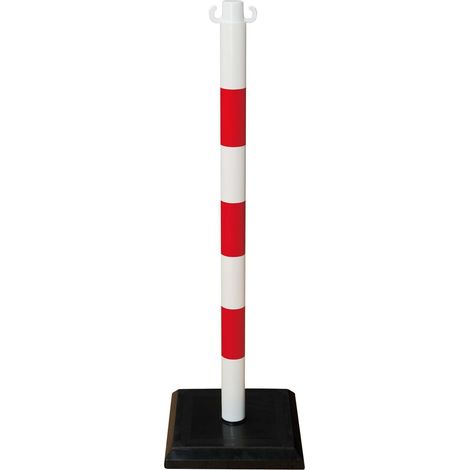 GUARDA-Plus Ketten-Warnständer SET 4 Ständer betongefüllte Fußplatten 12,5 m Kette rot-weiß (1/4)