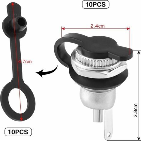 Lot de 10 adaptateurs de prise jack femelle, 5,5 x 2,1 mm, avec bouchon étanche à la poussière, pour ordinateur portable / audio / vidéo / téléphone / CCTV et autres équipements électroniques (1/3)
