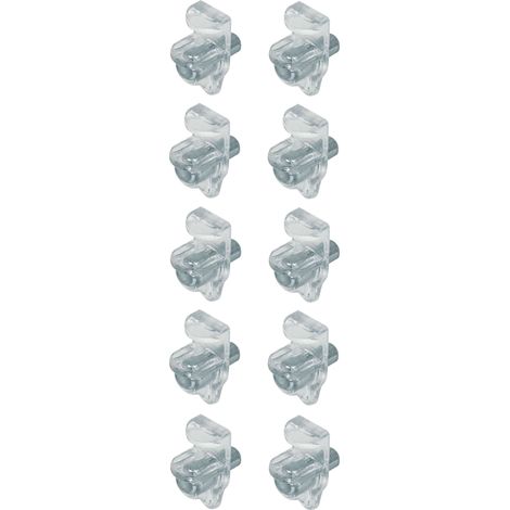 Cyclingcolors – Lot de 10 taquets en plastique avec goupille acier pour verre 5mm – Blocage de relèvement – Pour meubles et étagères