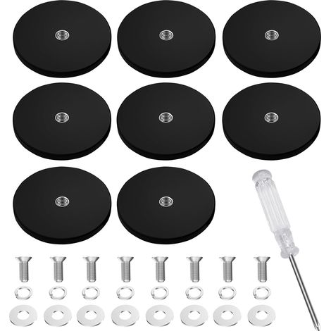 Aimants en néodyme caoutchoutés extra puissants - Avec filetage extérieur et tournevis - Force d'adhérence de 10 kg - Aimants vissables pour vis à œillet ou crochet (type 2) (1/5)