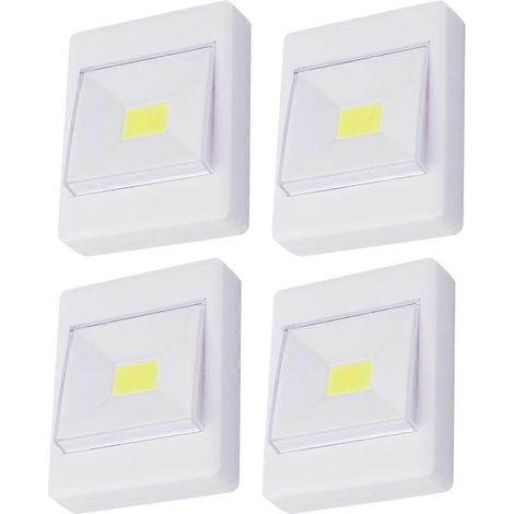 Lot de 4 appliques murales LED COB pour chambre, abri de jardin ou meuble (blanc, sans piles) (style aléatoire) (1/5)