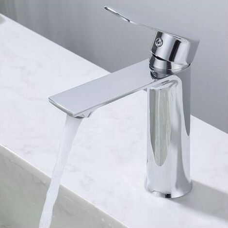 Mitigeur Lavabo Robinet Salle de Bain Mitigeur Vasque Robinet Lave Main Robinetterie Acier inoxydable (1/5)