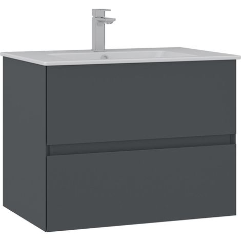 Meuble Vasque "Nest 71 v2" - 71 x 51 x 55 cm - Matte Anthracite (1/3)