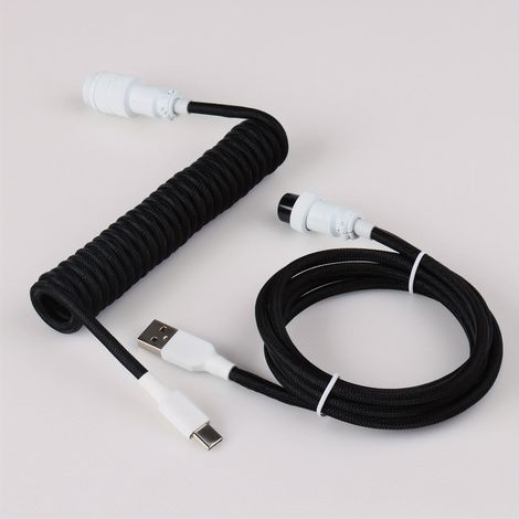 Câble enroulé USB A vers Type C – Fil à double gaine avec connecteur démontable GX16, 59.06in, D14 (1/4)