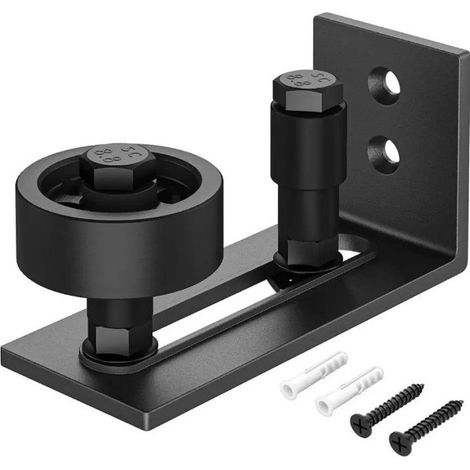 Bodenführungsrolle für Scheunentore, 1 Stück verstellbare Schiebetür-Bodenführungsrolle mit langer, robuster Metallnut