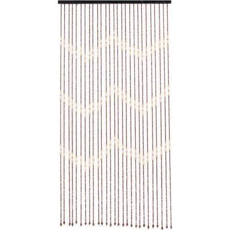 Rideau de porte en bois et bambou vague - 27 Fils - Fait à la main - 90 x 175cm - Déco de chambre de style rétro, RIDEAU DE PORTE (1/5)
