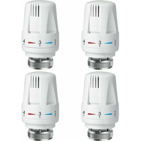 Tete Thermostatique Radiateur - M30x1 5 - Pour Systeme Chauffage Maison Bureau - 4 Unites