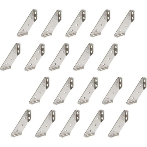 Raccord d'angle 50x50mm Attache Acier Inox Assemblage Connecteurs Triangulaire de Support pour Étagère en Bois Armoire Chaise Table Porte Meubles 20 Pièces (1/5)