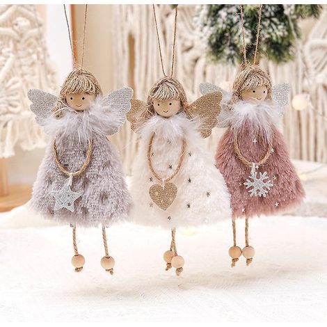 (anges Avec Ailes) Lot De 3 Ornements De Nol Poupe Crative Charms Angel Girl Charms Arbre De Nol Charms Produits De Nol (1/5)