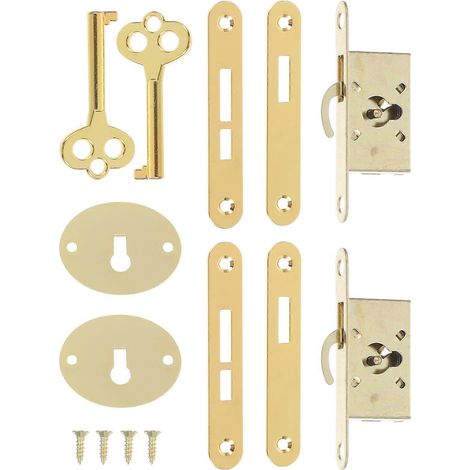 Serrures décoratives vintage pour armoire, boîte à bijoux, dorées, 5,60 x 2,00 x 0,50 cm, lot de 2.