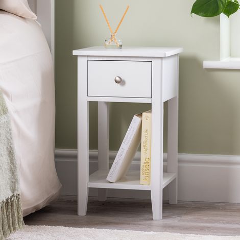 Ilsington Slim White Bedside Table