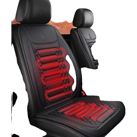 Housse de siège chauffant, chauffage rapide, contrôle intelligent de la température, 2PCS Noir (1/2)