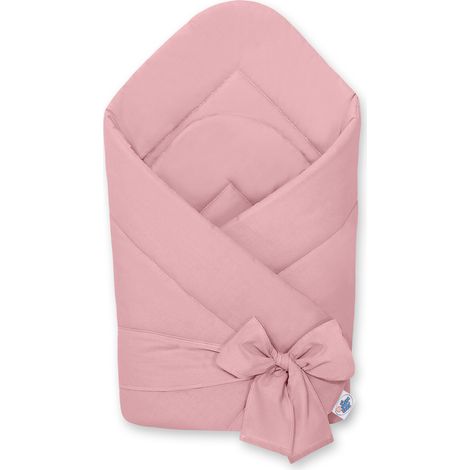 Fular de bebé de algodón suave de doble cara con lazos - rosa polvoriento