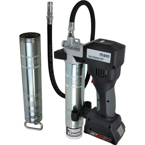 MATO Akku-Fettpresse 18V/2Ah PREMIUM-S-LS AMPShare mit Ladegerät und Akku (1/3)