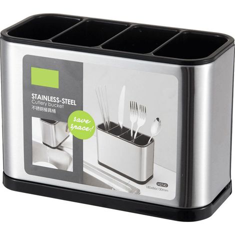 Égouttoir de cuisine multifonctionnel en acier inoxydable pour baguettes et ustensiles de cuisine.-AquaForge (1/5)