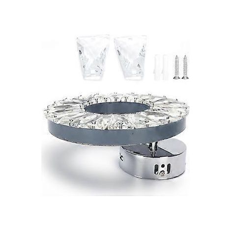 Kristall-Wandleuchte, 12 W, Edelstahl, dekorative Lampe für Hotelflure und Treppenhäuser, 85–265 V, Weiß