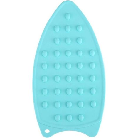 Coussin de repos en fer en silicone, coussin de repos de protection à chaud en fer en silicone, tapis antidérapant résistant à la chaleur pour le repassage du tapis résistant à la chaleur(Bleu)