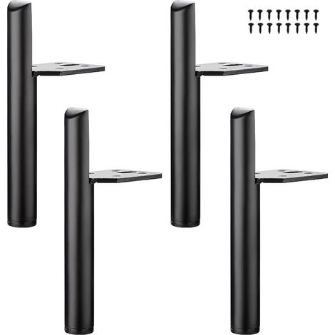 4 Pieds de Table inclinés Pieds de Meuble en métal, Pieds de Meubles, Noir, 18 cm de Haut, Base silencieuse antidérapante pour canapés, Tables et Autres Meubles (1/5)