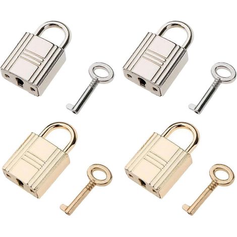 Cadenas de sécurité mignon pour valise, tiroir, en alliage (2x argent + 2x or clair) (1/5)