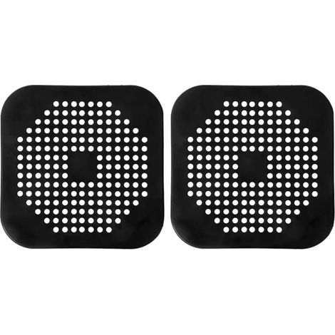 Lot de 2 Filtres d'Évier en Silicone,Protection de Drain avec Ventouse pour Salle de Bains,Douche et Cuisine (Noir) (1/5)