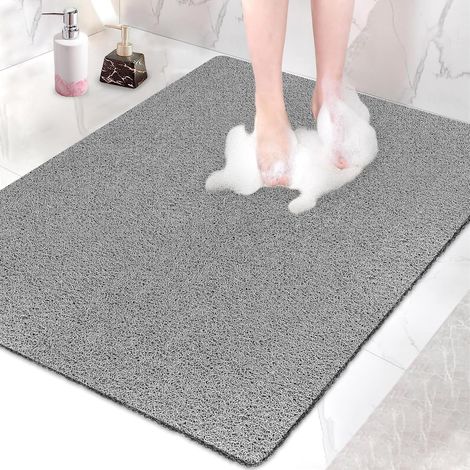 Duschmatte rutschfest 60 x90 cm - Extra Groß Sicherheits Badewannenmatte mit Ablauflöchern, Weich Komfort PVC-Luffa Massage Antirutschmatte für Dusche (1/5)