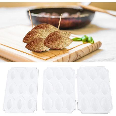 Kibbeh-Form mit 9 Fächern zur Herstellung von hausgemachten Fleischbällchen, Frikadellen und Desserts, reinweiß (1/5)