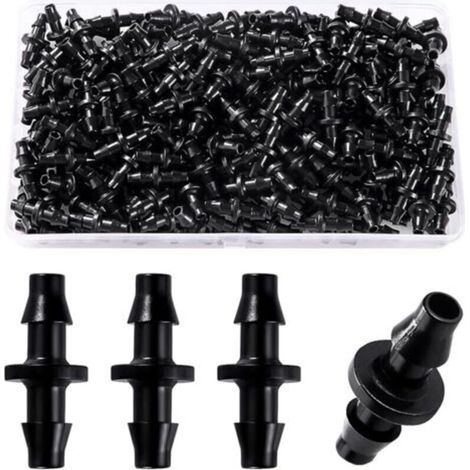200 Pieces 4/7mm Pipe Connectors, Irrigation Fitting, Barbed Pipe Connectors for Irrigation System, Lawn Irrigation Fitting Drip Connector (1/5)