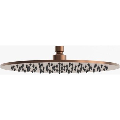 SINED Soffione doccia rotondo Ø30 cm in acciaio inox 316L finitura Oro Rosa resistente alla corrosione per uso interno ed esterno SOFFIONE-LEVANTE-30-ORO-ROSA