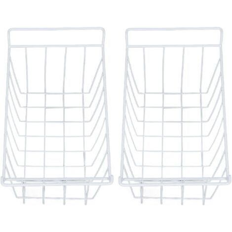 Bacs de Rangement de Congélateur, Paniers Métalliques de Congélateur, Paniers de Stockage de Congélateur à Gain de Place avec Revêtement PE pour le Stockage des Aliments au (WHITE) (1/5)