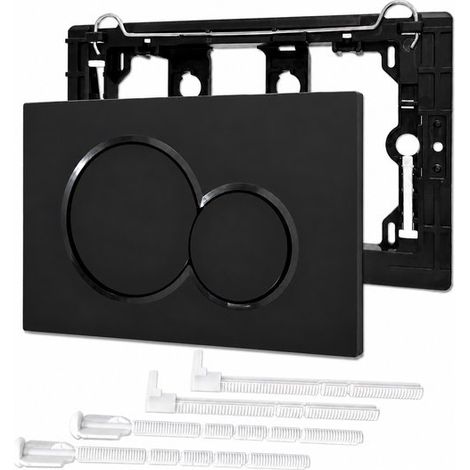 Plaque de pression double chasse - Plastique de haute qualité - noir brillant noir jais - Montage facile - Convient pour UP300/UP320 (1/5)