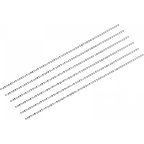 HSS Haute Vitesse Acier Extra Long Forets Hélicoïdaux 2mm Perceuse Diamètre 200mm Longueur 6 Pcs (1/5)