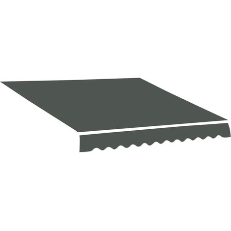 Voile de rechange pour store banne - Lambrequin Vagues Douces - Polyester haute densité 280 g/m² résistant aux UV - Gris (1/5)