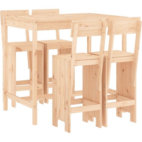 Maison Exclusive - 5-tlg. Gartenbar-Set Massivholz Kiefer